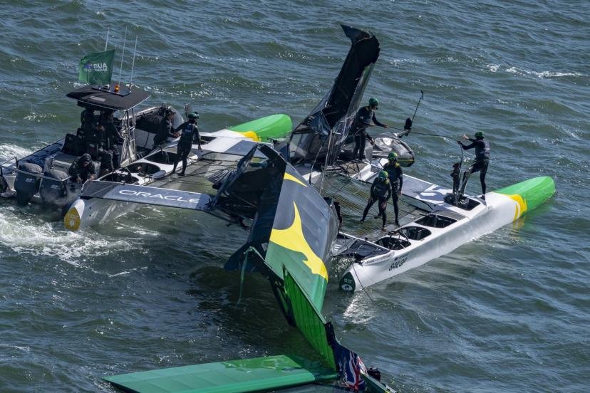 Le F-50 australien sera-t-il réparé à temps pour le SailGP de Rio début mai ? (S. Bruty/SailGP)