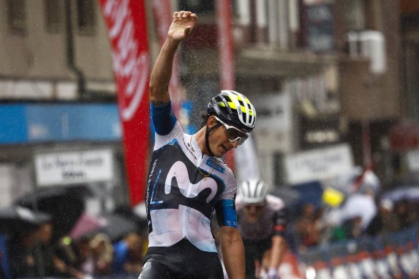 Ivan Garcia Cortina a remporté la deuxième étape du Tour des Asturies, devant Julius Johansen. Cette victoire est sa première depuis octobre 2022. (Luis Angel Gomez / SprintCyclingAgency)