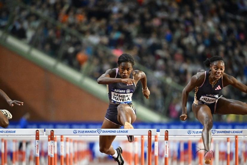 Cyréna Samba-Mayela au meeting Ligue de diamant de Bruxelles, en 2024. (F. Faugère/L'Équipe)