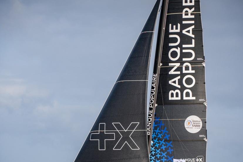 Armel Le Cleac'h et Sébastien Josse, vainqueurs de la dernière édition en 2023 sur l'Ultim . (B. Le Bars/L'Équipe)