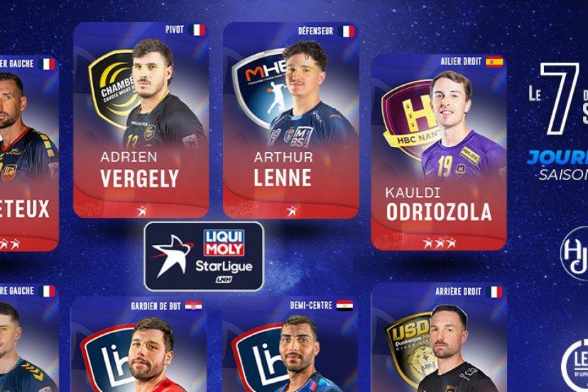 Adrien Vergely, Kylian Rigault, Arthur Lenne, Dino Slavic et Seif Elderaa n'avaient pas encore été distingués dans le 7 de la semaine cette saison. (AJPH)