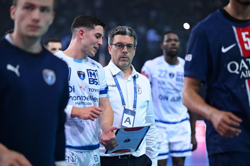 Érick Mathé lors de la finale de Coupe de France remportée par Montpellier. (F. Faugère/L'Équipe)