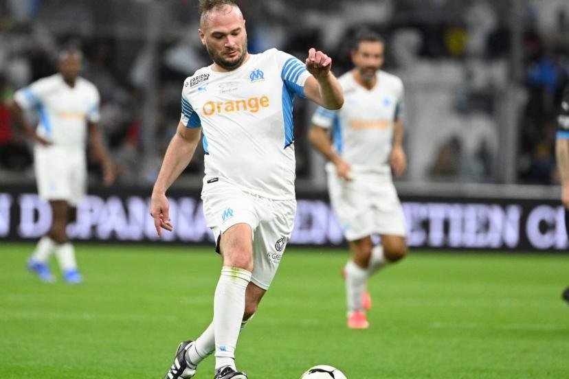 Jul, en 2021, sous le maillot de l'OM lors d'un match caritatif organisé au Vélodrome. (F. Faugère/L'Équipe)