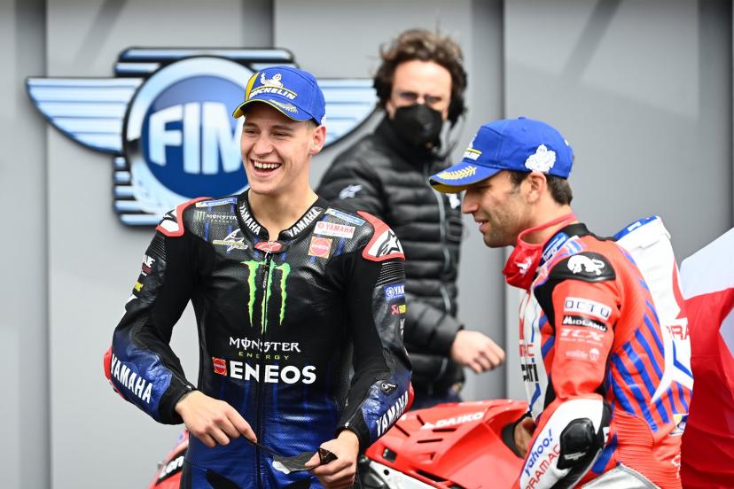 En 2021, Fabio Quartararo et Johann Zarco étaient tous les deux montés sur le podium au Mans. (J. Prévost/L'Équipe)