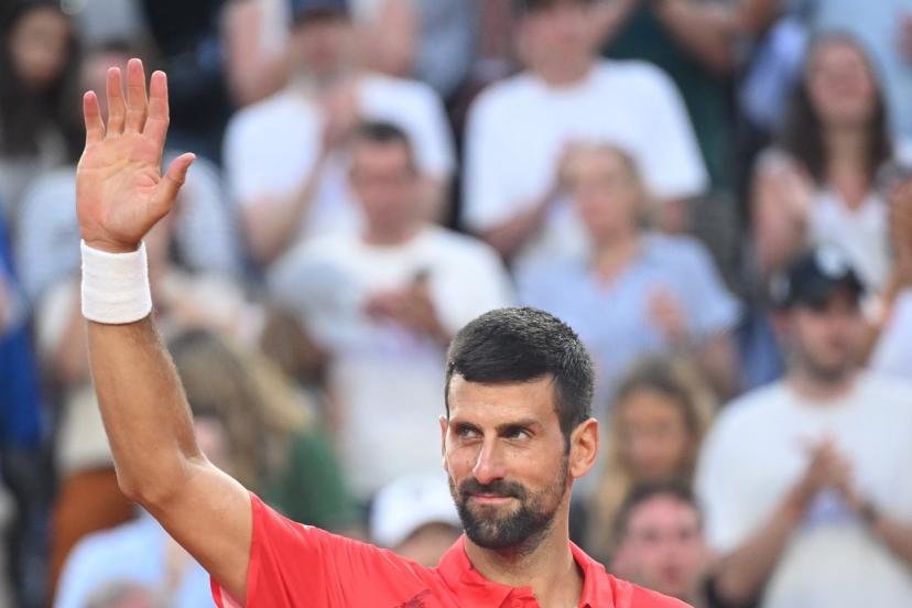 Novak Djokovic, heureux de son niveau de jeu contre Corentin Moutet. (A. Réau/L'Équipe)