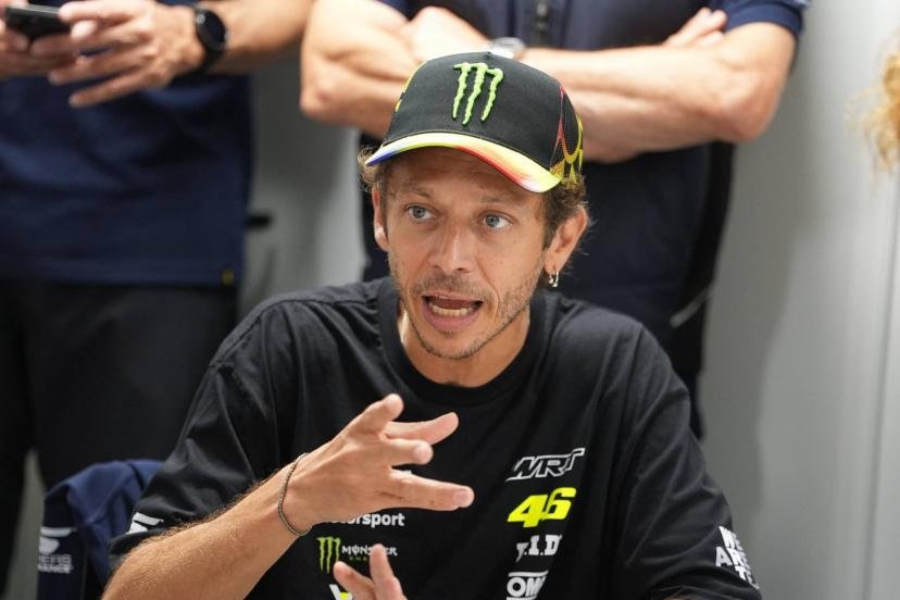 Valentino Rossi en conférence de presse ce jeudi matin. (S.Boue/L'Equipe)