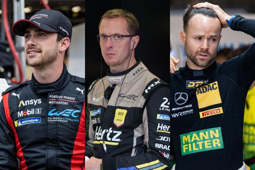 Julien Andlauer (Porsche), Sébastien Bourdais (Cadillac), Jules Gounon (Alpine). (Montage L'Équipe)