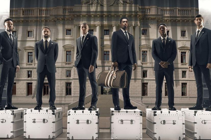 Les joueurs du Real Madrid auront désormais des tenues Vuitton lors de leurs voyages internationaux et pour les évènements officiels du club. (DR)