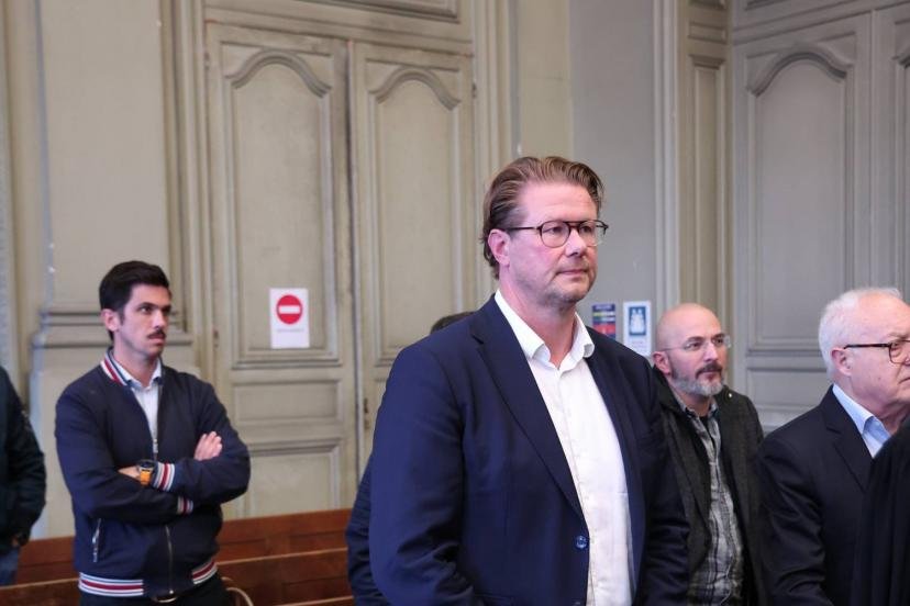 Le vice-président des Girondins Arnaud De Carli au tribunal de commerce de Bordeaux le 29 octobre.  (N. Luttiau/L'Équipe)
