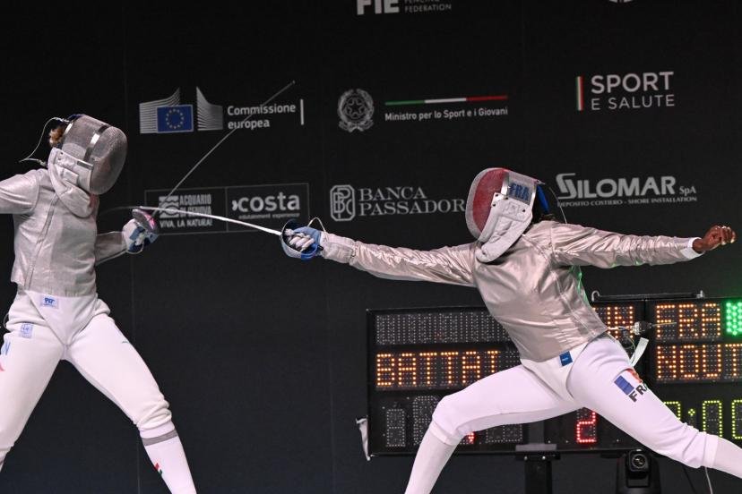 Sarah Noutcha a survolé la finale des Championnats d'Europe de Gênes ce dimanche. (A. Bizzi/FIE)
