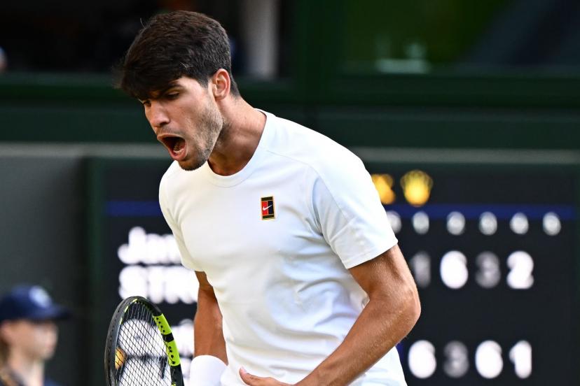 Carlos Alcaraz a dû aller chercher sa victoire contre Jan-Lennard Struff. (P. Lahalle/L'Équipe)