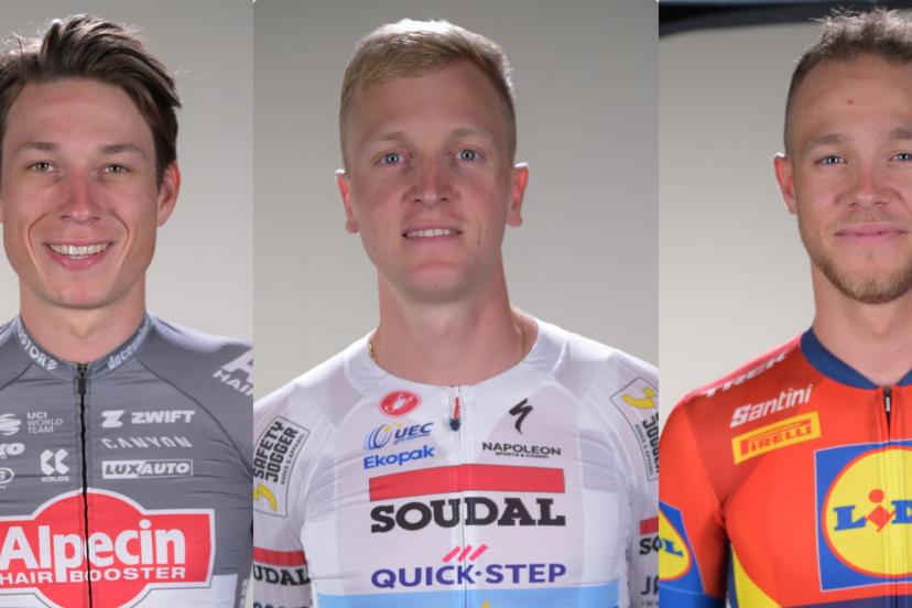 De gauche à droite : Jasper Philipsen, Tim Merlier et Jonathan Milan. (B. Papon/L'Equipe)