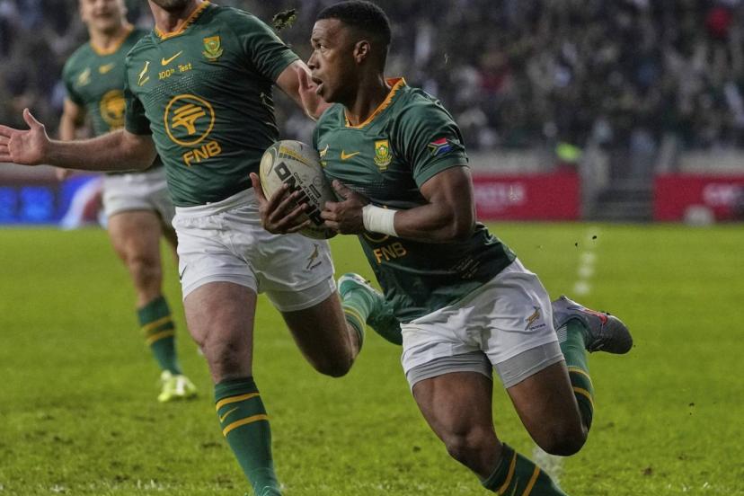 Grant Williams à la conclusion du premier essai somptueux de l'Afrique du Sud. (T. Hadebe/AP Photo)