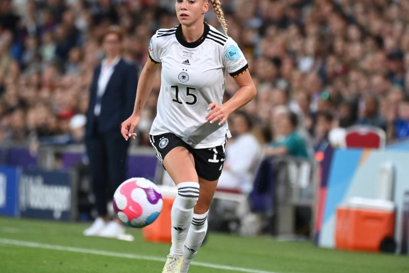 Giulia Gwinn, sortie sur blessure contre la Pologne, est forfait pour la fin de l'Euro. (P. Lahalle/L'Équipe)