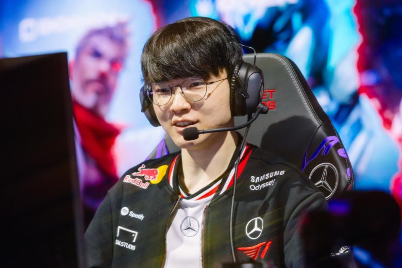 Les champions du monde de T1, toujours menés par Faker, ont passé l'obstacle du premier tour du MSI. (Colin Young-Wolff/Riot Games)