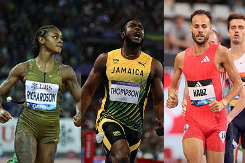 Sha'carri Richardson, Kishane Thompson et Azeddine Habz seront présents vendredi à Eugene. (S. Boué/ A. Mounic/ F. Faugère/L'Équipe)