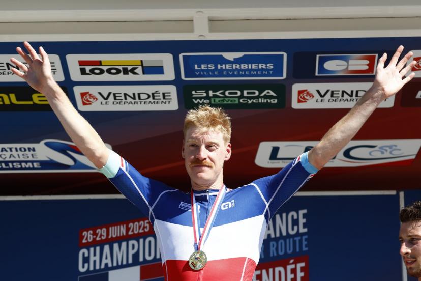 Dorian Godon a signé dimanche une victoire majeure, remportant la course en ligne des Championnats de France. (E. Garnier/L'Équipe)