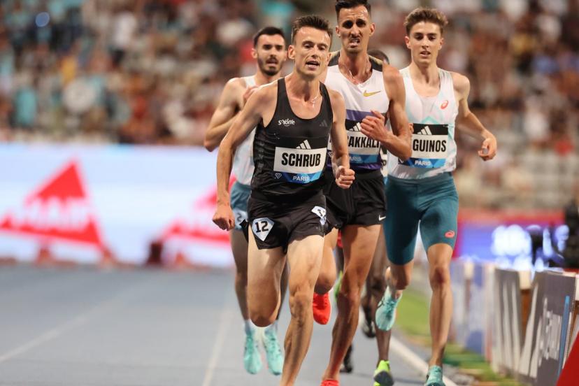 Yann Schrub lors du 5 000 m du meeting de Paris. (S. Boué/L'Équipe)