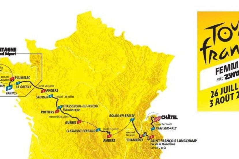 Le parcours complet du Tour de France Femmes 2025.
