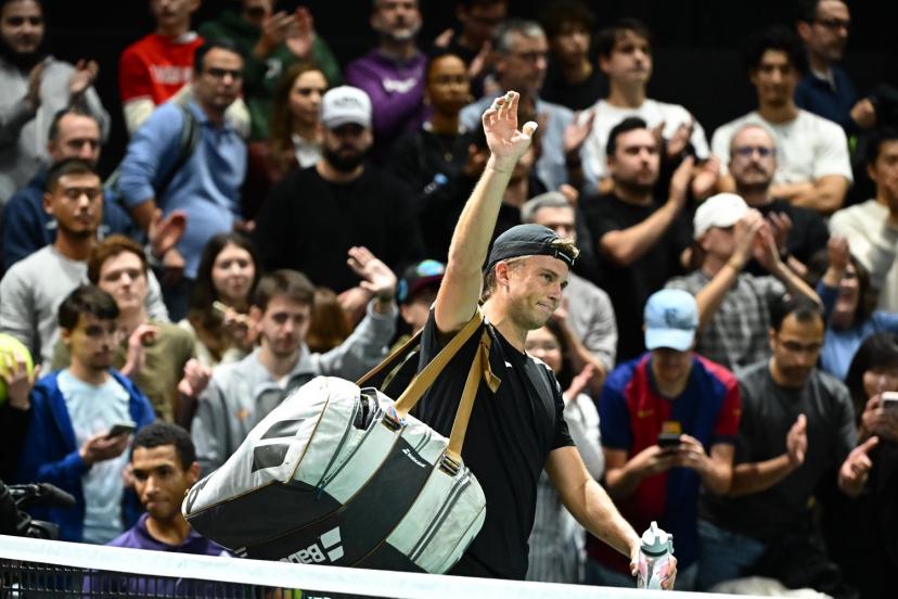 Alexandre Müller s'est incliné mercredi contre Félix Auger-Aliassime au 2 tour du Rolex Paris Masters. (P. Lahalle/L'Équipe)