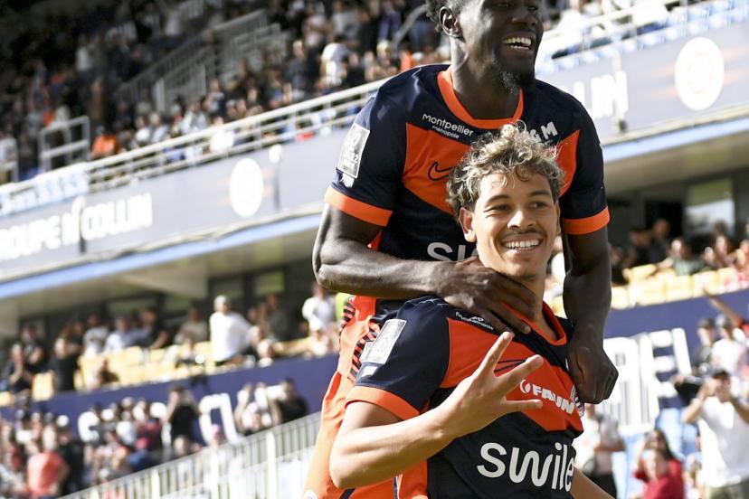 Nathanaël Mbuku et Khalil Fayad ont marqué ce samedi leur premier but de la saison avec Montpellier. (Sylvain Thomas/FEP/Icon Sport)