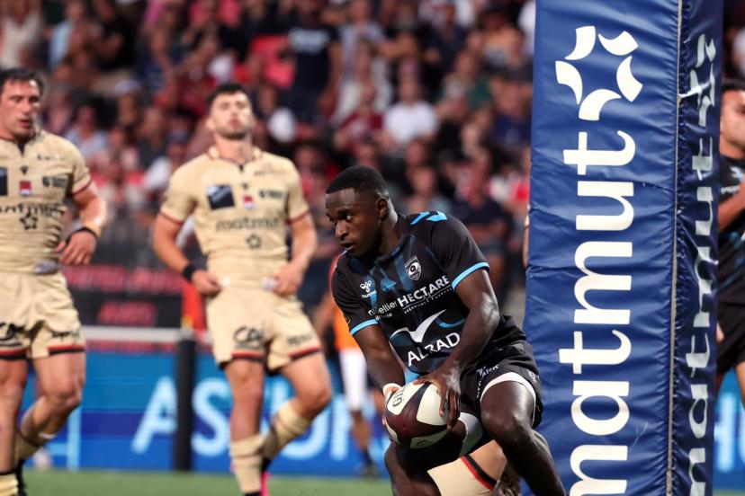 Gabriel Ngandebe a inscrit le premier essai du MHR, à la 18e minute, samedi à Gerland. (S. Pillaud/Icon sport)